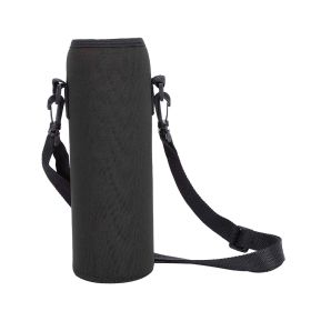 Outdoor Sports Water Bottle Thermal Holder Bag Scald proof Case Cover Sleeve with Strap (Black)