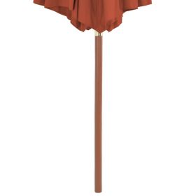 vidaXL Garden Parasol with Wooden Pole 300 cm Terracotta