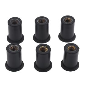 6pc M6 Durable Rubber Well Nuts Windshield Bolts for Motorcycles Kayak Canoe Boats