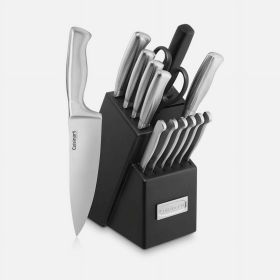 Cuisinart 15pc Stainless Steel Hollow Handle Cutlery Block Set