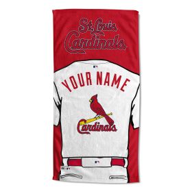 [Personalization Only] OFFICIAL MLB Jersey Personalized Beach Towel - Cardinals