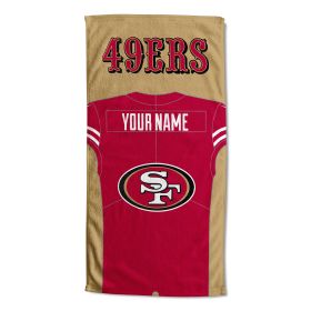 [Personalization Only] OFFICIAL NFL Jersey Personalized Beach Towel - San Francisco 49ers