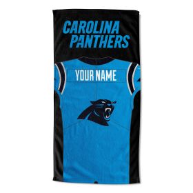 [Personalization Only] OFFICIAL NFL Jersey Personalized Beach Towel - Carolina Panthers