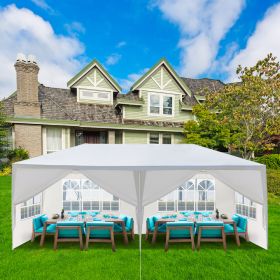 10'x20' Outdoor Party Tent with 6 Removable Sidewalls, Waterproof Canopy Patio Wedding Gazebo, White