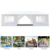 10'x30' Outdoor Party Tent with 8 Removable Sidewalls, Waterproof Canopy Patio Wedding Gazebo, White