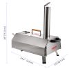 Stainless Steel Pizza Oven Outdoor 12" Automatic Rotatable Pizza Ovens,Portable Wood Fired Pizza Oven Pizza Maker with Timer, Built-in Thermometer,Piz