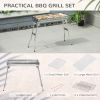 Portable Charcoal Grill, Stainless Steel Folding Outdoor BBQ Grill for Backyard Cooking, Camping, Picnic, Party, Tailgating and Travel with Pan, Grill