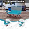 Oversized Camping Chair Folding Loveseat Camping Couch with Cup Holders & Thick Padding