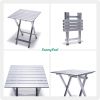 SUNNYFEEL Folding Camping Table - Lightweight Aluminum Portable Picnic Table, 18.5x18.5x24.5 Inch for Cooking, Beach, Hiking, Travel, Fishing, BBQ, In