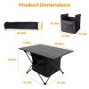 Foldable Camping Table With Storage Basket Rustproof Portable Aluminum Alloy Roll-Up Camping Table