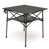 SUNNYFEEL Outdoor Folding Table | Lightweight Compact Aluminum Camping Table, Roll Up Top 4 People Portable Camp Square Tables with Carry Bag for Picn